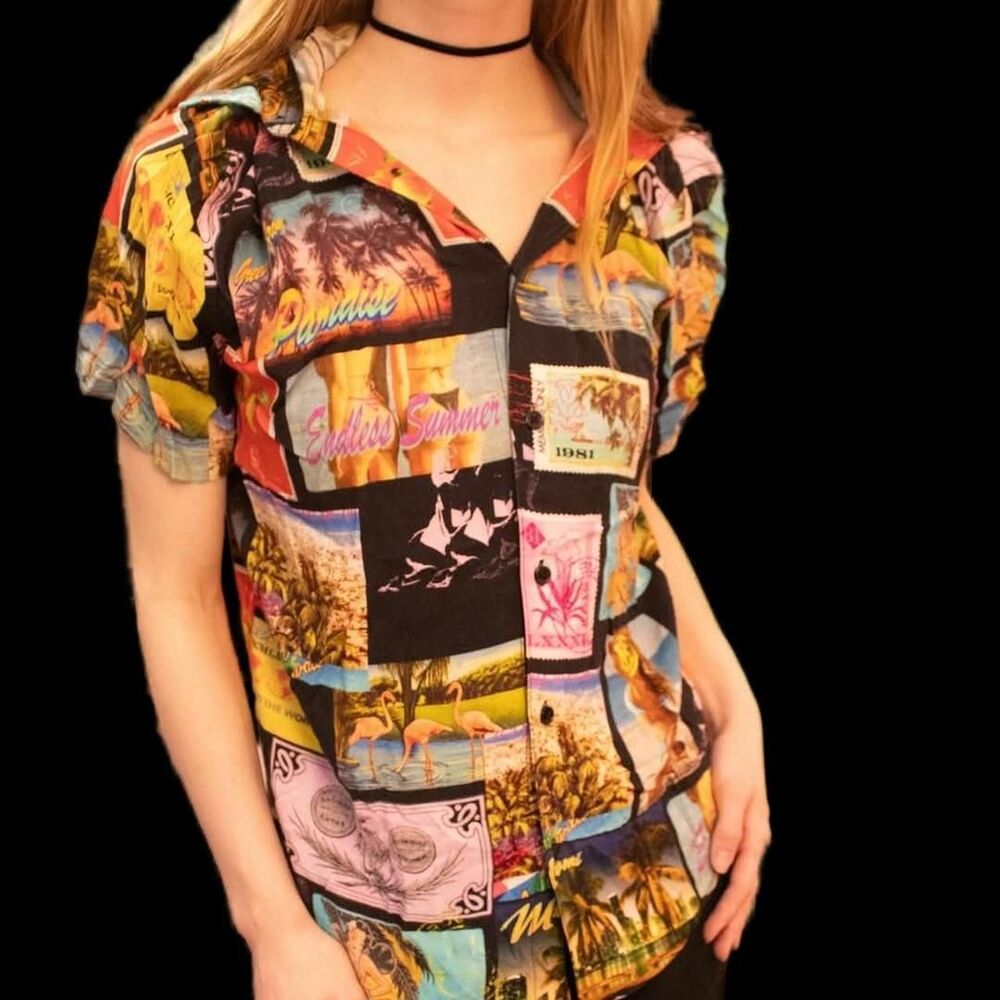 Guess Men's Multi Postcard Shirt